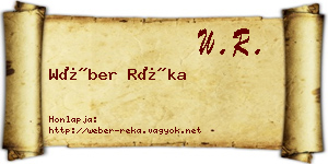 Wéber Réka névjegykártya
